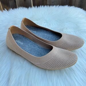 Allbirds Tree Breezers Tan Knit Flats Comfort Shoes Size 8